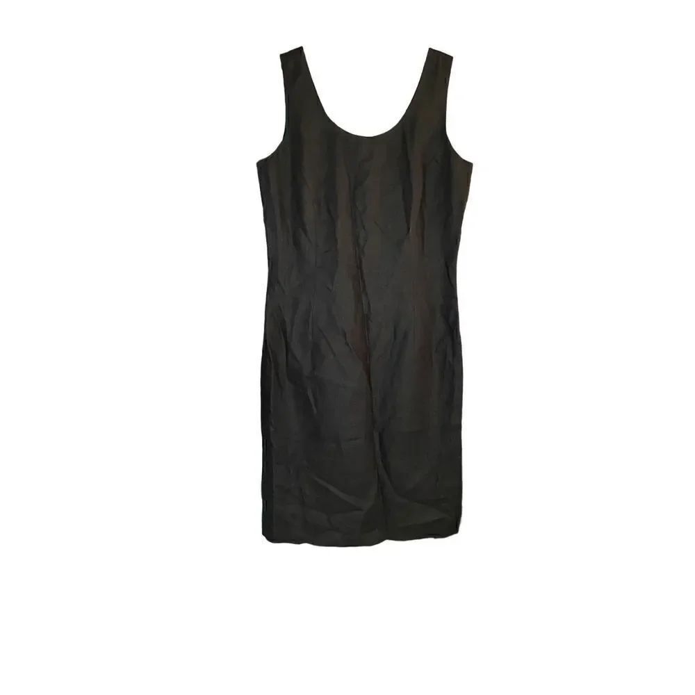NWOT Ann Klein women’s black 100% linen sleeveless dress size 8